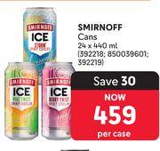 Smirnoff Cans-24 x 440ml Per Case