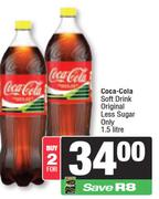 Coca-Cola Soft Drink (Original Less Sugar Only)-For 2 x 1.5Ltr