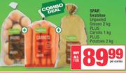 Spar Freshline Unpeeled Onions2kg Plus Carrots 1kg Plus Potatoes 2kg-For All