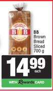 BB Brown Bread Sliced-700g Each