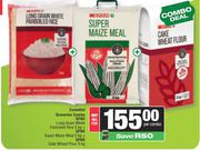 Spar Long Grain White Parboiled Rice 5Kg+Super Maize Meal 5Kg+Cake Wheat Flour 5Kg-For All