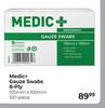 Medic+ Gauze Swabs 8 Ply 100mm x 100mm 100 Piece