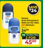 Sanex Anti Perspirant Roll On For Men Or Women-For 2 x 50ml