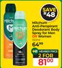 Mitchum Anti Perspirant Deodorant Body Spray For Men Or Women-For 2 x 150ml