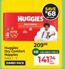 Huggies Dry Comfort Nappies (Sizes 1-5) Jumbo Pack- Per Pack