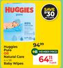 Huggies Pure Or Natural Care 4 x 56 Baby Wipes-Per Pack