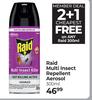 Raid Multi Insect Repellent Aerosol (2 + 1 Cheapest Free) -300ml