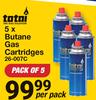 Totai  5 x Butane Gas Cartridges 26-007C-Per Pack