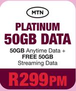 MTN Platinum 50GB Data (50GB Anytime Data + Free 50GB Streaming Data)