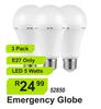 Emergency Globe 3 Pack 5 LED Watts 52850