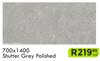 700 x 1400 Shutter Grey Polished Floor Tile-Per Sqm