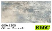 600 x 1200 Glazed Porcelain Floor Tile-Per Sqm