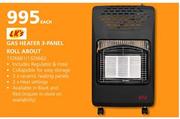 LK's Gas Heater 3 Panel Roll About