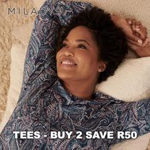 Milady's : Tees Buy 2 Save R50 (Request Valid Dates From Retailer)