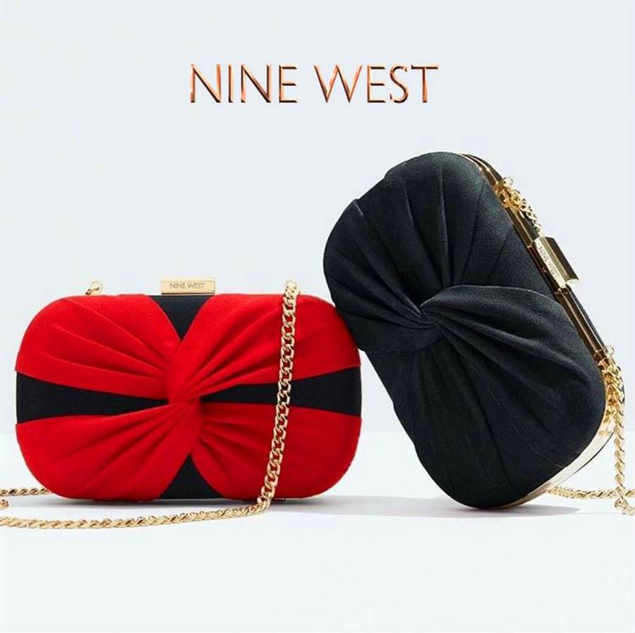 NINE WEST NEW Red Vegan Leather Pleated Handbag Top Handle Bag Clutch Purse  $55.32 - PicClick AU