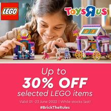 Toys R Us : Up To 30% Off Selected Lego Items (Request Valid Dates From Retailer)