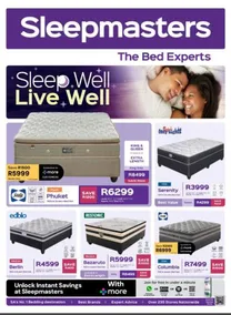 Sleepmasters : Sleep Well Live Well (Request Valid Dates From Retailer)