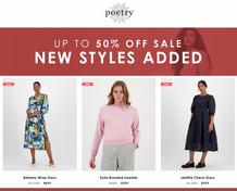 Poetry : Up to 50% Off Sale (Request Valid Dates From Retailer)
