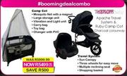 Titanium Baby Apache Travel System & Ruby Camp Cot (Charcoal Colourway)