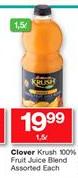 Clover Krush 100% Fruit Juice Blend-1.5Ltr Each