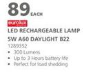 Eurolux LED Rechargeable Lamp 5W A60 daylight B22-Each