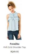 Free2bu Frill Cold Shoulder Top