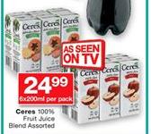 Ceres 100% Fruit Juice Blend-6 x 200ml Per Pack