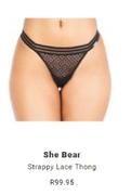 She Bear Strappy Lace Thong