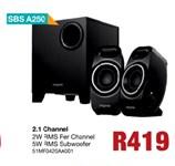 Creative 2.1 Channel 2W RMS Fer Channel 5W RMS Subwoofer