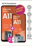 2 x Samsung A11 4G Smartphone-On Red Flexi 125 & Promo 65 x 24PM