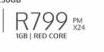 Huawei P50 256GB Smartphone-On 1GB Red Core (24 Months)
