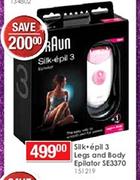 Braun Silk-Epil 3 Legs And Body Epilator SE3370