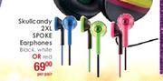 Skullcandy 2XL Spoke Earphones Black, White Or Red-Per Pair