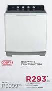 Defy 18Kg White Twin Tub DTT180