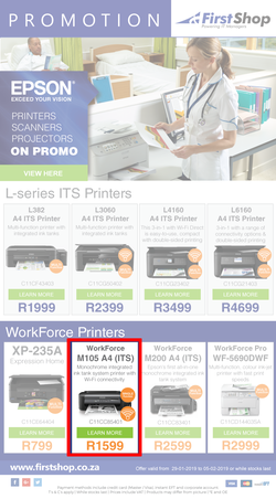 First Shop : Epson Promotion (29 Jan - 5 Feb 2019), page 1
