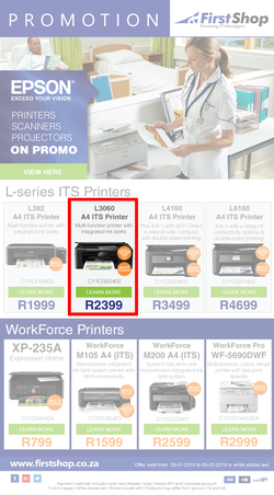 First Shop : Epson Promotion (29 Jan - 5 Feb 2019), page 1