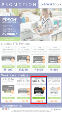 First Shop : Epson Promotion (29 Jan - 5 Feb 2019), page 1