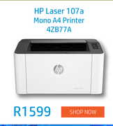 HP Laser 107a Mono A4 Printer 4ZB77A