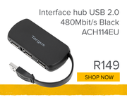 Targus Interface Hub USB 2.0 480 Mbit/s Black ACH114EU
