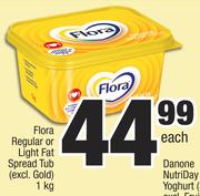 Flora Regular Or Light Fat Spread Tub (Excl.Gold)-1Kg Each