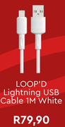 Loop'd Lightning USB Cable 1m (White)