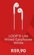 Loop'd Lite Wired Earphone (White)