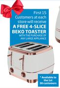 Beko 4 Slice Cosmopolis Toaster TAM8402W