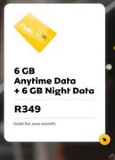 MTN Yello 6GB Anytime Data + 6GB Night Data