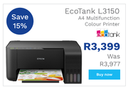 Epson Ecotank L3150 A4 Multifunction Colour Printer