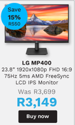 LG 23.8" LCD IPS Monitor MP400