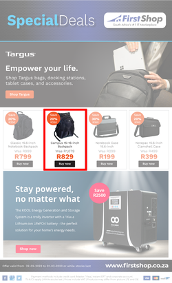 First Shop : Targus (22 February - 01 March 2023), page 1