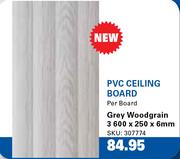 PVC Ceiling Board (Grey Woodgrain) 3600x250x6mm-Per Board