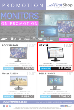 First Shop : Monitors Promotion (5 Mar - 12 Mar 2019), page 1