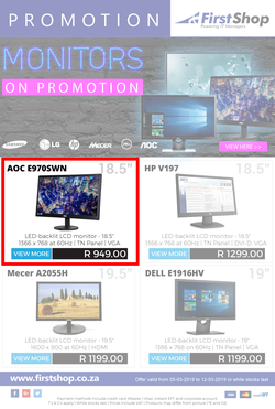 First Shop : Monitors Promotion (5 Mar - 12 Mar 2019), page 1